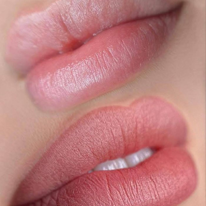 Aquarell-Lippen in einem weichen Rosé