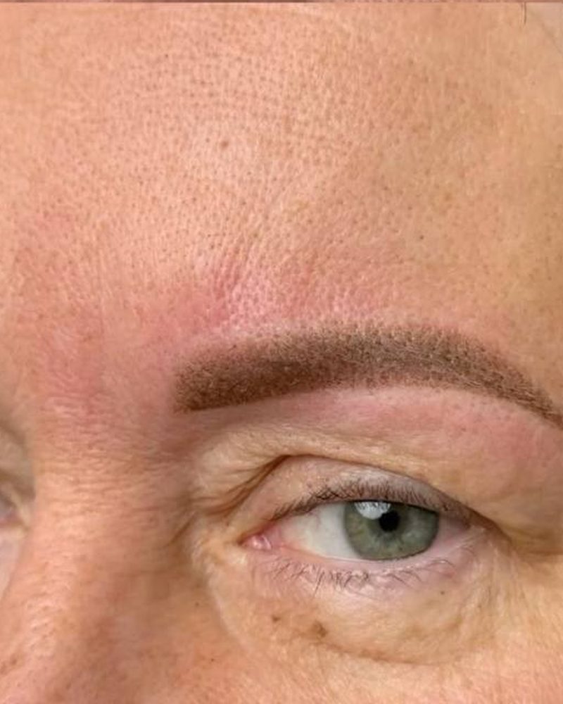 Abgeheilte Powder Brows: eine weich schattierte Augenbraue mit hellem Ansatz und dichterem Schwung